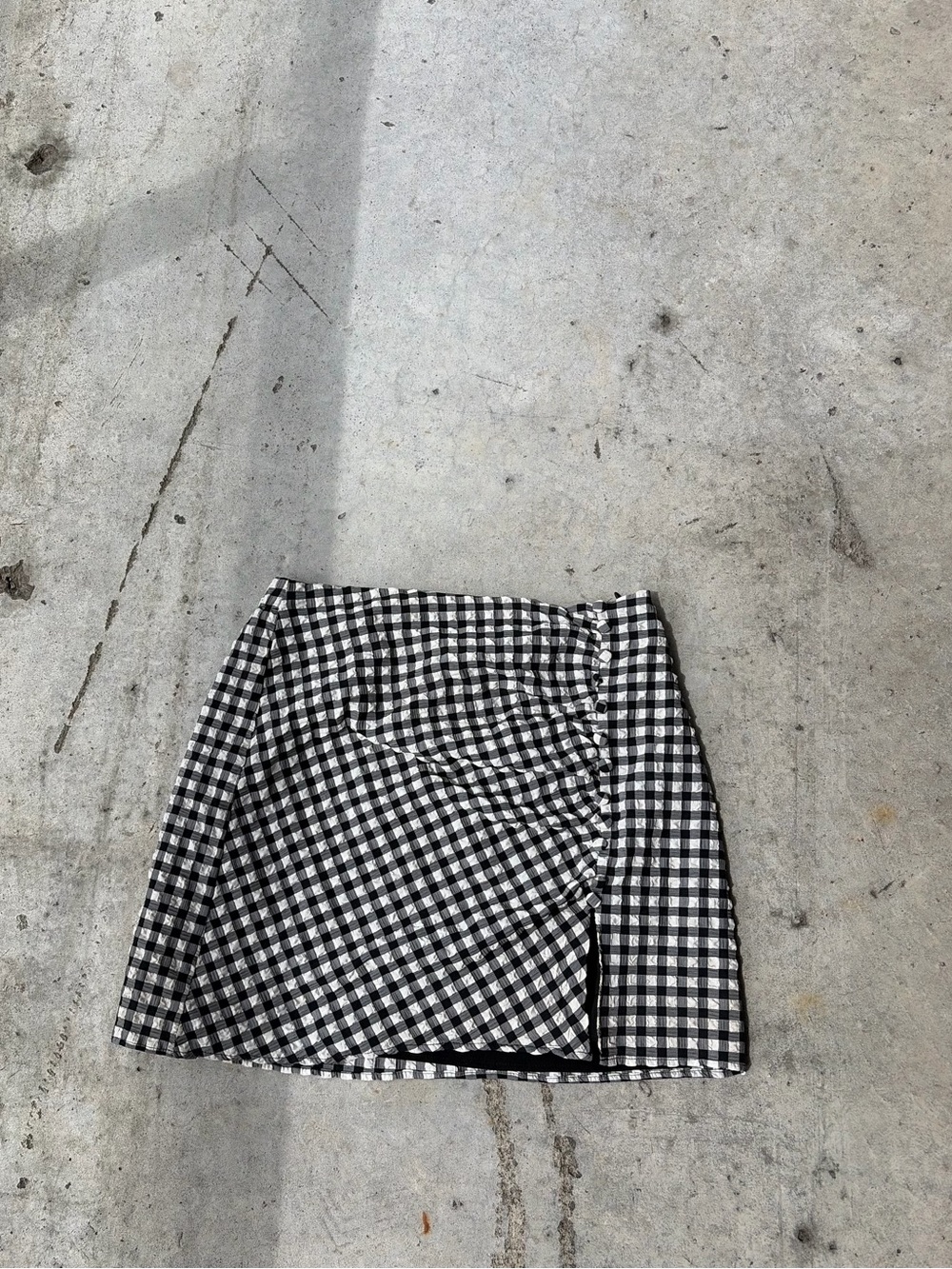 BRESHKA Black & White Gingham Mini Skirt - Picture 2 of 3